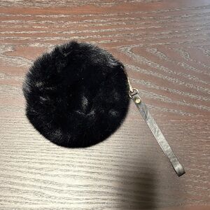 Dynamite Black Faux Fur Wristlet